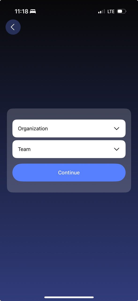 Sélection d’une organisation et d’une équipe