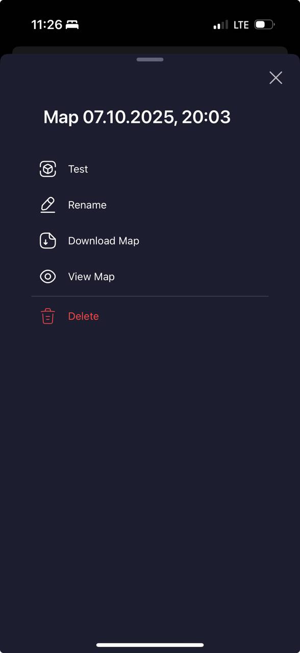 Menu contextuel d’une carte AR Clip